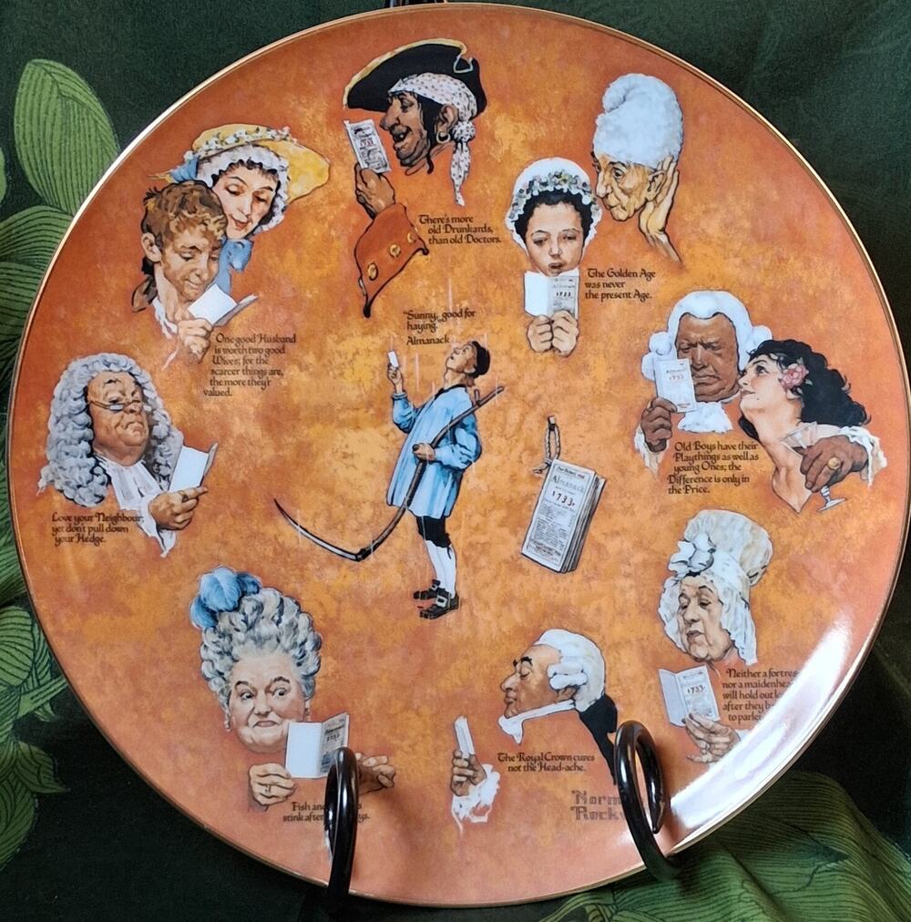 Poor Richard Platter Chop Plate Norman Rockwell First Ed 1980